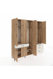 Hyperion Dolap 8 Raflı 4 Çekmeceli 3 Askılı 220x44x243 Çam-Çam/Aytaşı