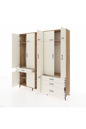 Hyperion Dolap 8 Raflı 4 Çekmeceli 3 Askılı 220x44x243 Çam-Aytaşı/Aytaşı