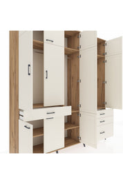 Hyperion Dolap 8 Raflı 4 Çekmeceli 3 Askılı 220x44x243 Çam-Aytaşı/Aytaşı