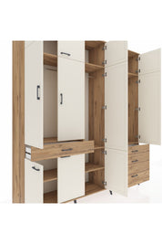 Hyperion Dolap 8 Raflı 4 Çekmeceli 3 Askılı 220x44x243 Çam-Aytaşı/Çam