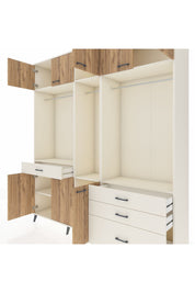 Hyperion Dolap 8 Raflı 4 Çekmeceli 3 Askılı 220x44x243 Aytaşı-Çam/Aytaşı