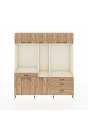 Hyperion Dolap 8 Raflı 4 Çekmeceli 3 Askılı 220x44x243 Aytaşı-Çam/Çam