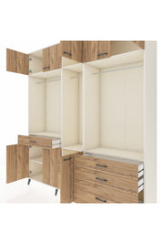 Hyperion Dolap 8 Raflı 4 Çekmeceli 3 Askılı 220x44x243 Aytaşı-Çam/Çam