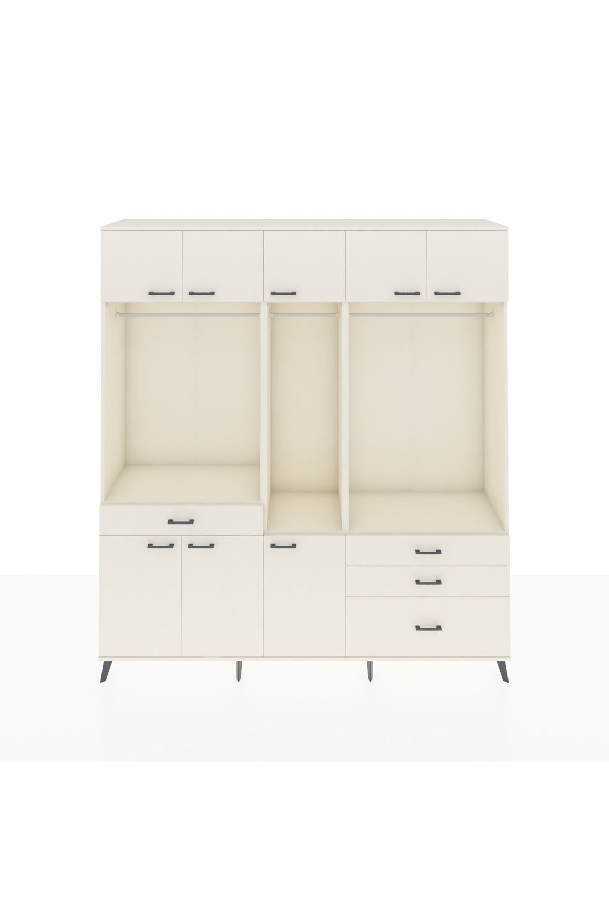 Hyperion Dolap 8 Raflı 4 Çekmeceli 3 Askılı 220x44x243 Aytaşı-Aytaşı/Aytaşı