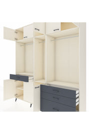 Hyperion Dolap 8 Raflı 4 Çekmeceli 3 Askılı 220x44x243 Aytaşı-Aytaşı/Antrasit