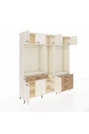 Hyperion Dolap 8 Raflı 4 Çekmeceli 3 Askılı 220x44x243 Aytaşı-Aytaşı/Çam