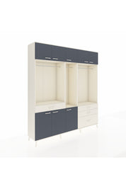 Hyperion Dolap 8 Raflı 4 Çekmeceli 3 Askılı 220x44x243 Aytaşı-Antrasit/Aytaşı