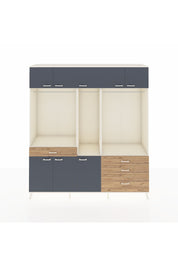 Hyperion Dolap 8 Raflı 4 Çekmeceli 3 Askılı 220x44x243 Aytaşı-Antrasit/Çam