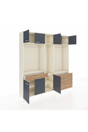 Hyperion Dolap 8 Raflı 4 Çekmeceli 3 Askılı 220x44x243 Aytaşı-Antrasit/Çam