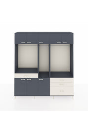 Hyperion Dolap 8 Raflı 4 Çekmeceli 3 Askılı 220x44x243 Antrasit-Antrasit/Aytaşı