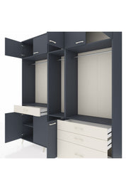 Hyperion Dolap 8 Raflı 4 Çekmeceli 3 Askılı 220x44x243 Antrasit-Antrasit/Aytaşı