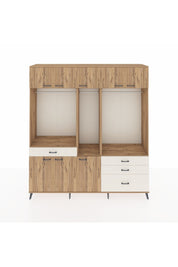 Hyperion Dolap 8 Raflı 4 Çekmeceli 3 Askılı 220x44x243 Çam-Çam/Aytaşı