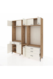 Hyperion Dolap 8 Raflı 4 Çekmeceli 3 Askılı 220x44x243 Çam-Aytaşı/Aytaşı