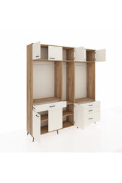 Hyperion Dolap 8 Raflı 4 Çekmeceli 3 Askılı 220x44x243 Çam-Aytaşı/Aytaşı