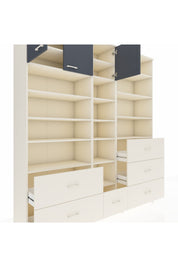 Hyperion Dolap 17 Raflı 6 Çekmeceli 3 Kapaklı 220x44x243 Aytaşı-Antrasit/Aytaşı