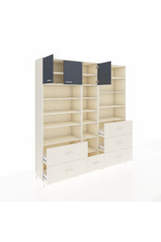 Hyperion Dolap 17 Raflı 6 Çekmeceli 3 Kapaklı 220x44x243 Aytaşı-Antrasit/Aytaşı