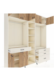 Hyperion Dolap 11 Raflı 4 Çekmeceli 2 Askılı 220x44x243 Aytaşı-Çam/Aytaşı