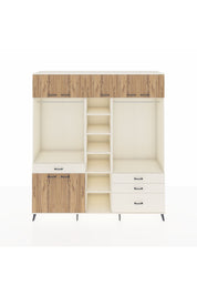 Hyperion Dolap 11 Raflı 4 Çekmeceli 2 Askılı 220x44x243 Aytaşı-Çam/Aytaşı