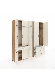 Hyperion Dolap 11 Raflı 4 Çekmeceli 2 Askılı 220x44x243 Çam-Aytaşı/Aytaşı