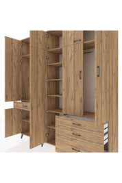 Hyperion Dolap 11 Raflı 4 Çekmeceli 2 Askılı 220x44x243 - S553M029V21B