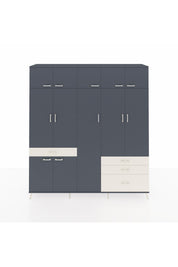 Hyperion Dolap 11 Raflı 4 Çekmeceli 2 Askılı 220x44x243 Antrasit-Antrasit/Aytaşı