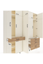 Hyperion Dolap 11 Raflı 4 Çekmeceli 2 Askılı 220x44x243 Aytaşı-Aytaşı/Çam