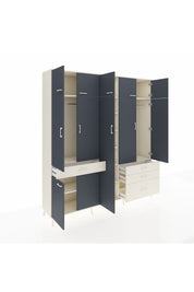 Hyperion Dolap 11 Raflı 4 Çekmeceli 2 Askılı 220x44x243 Aytaşı-Antrasit/Aytaşı