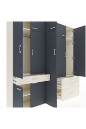 Hyperion Dolap 11 Raflı 4 Çekmeceli 2 Askılı 220x44x243 Aytaşı-Antrasit/Aytaşı