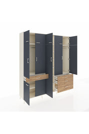 Hyperion Dolap 11 Raflı 4 Çekmeceli 2 Askılı 220x44x243 Aytaşı-Antrasit/Çam