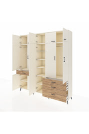 Hyperion Dolap 11 Raflı 4 Çekmeceli 2 Askılı 220x44x243 Aytaşı-Aytaşı/Çam