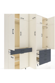 Hyperion Dolap 11 Raflı 4 Çekmeceli 2 Askılı 220x44x243 Aytaşı-Aytaşı/Antrasit