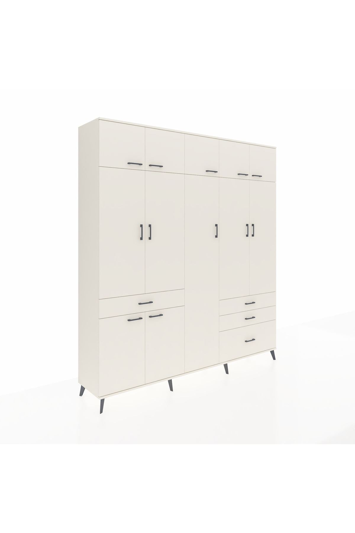 Hyperion Dolap 11 Raflı 4 Çekmeceli 2 Askılı 220x44x243 Aytaşı-Aytaşı/Aytaşı