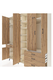 Hyperion Dolap 11 Raflı 4 Çekmeceli 2 Askılı 220x44x243 Aytaşı-Çam/Çam