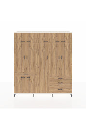 Hyperion Dolap 11 Raflı 4 Çekmeceli 2 Askılı 220x44x243 Aytaşı-Çam/Çam