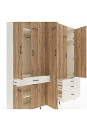 Hyperion Dolap 11 Raflı 4 Çekmeceli 2 Askılı 220x44x243 Aytaşı-Çam/Aytaşı