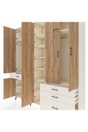 Hyperion Dolap 11 Raflı 4 Çekmeceli 2 Askılı 220x44x243 Aytaşı-Çam/Aytaşı