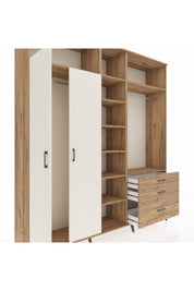 Hyperion Dolap 9 Raflı 3 Çekmeceli 2 Askılı 220x44x243 Çam-Aytaşı/Çam