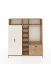 Hyperion Dolap 9 Raflı 3 Çekmeceli 2 Askılı 220x44x243 Çam-Aytaşı/Çam