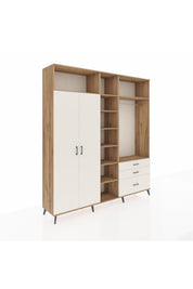 Hyperion Dolap 9 Raflı 3 Çekmeceli 2 Askılı 220x44x243 Çam-Aytaşı/Aytaşı