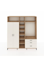 Hyperion Dolap 9 Raflı 3 Çekmeceli 2 Askılı 220x44x243 Çam-Aytaşı/Aytaşı