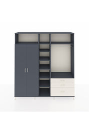 Hyperion Dolap 9 Raflı 3 Çekmeceli 2 Askılı 220x44x243 Antrasit-Antrasit/Aytaşı