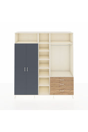 Hyperion Dolap 9 Raflı 3 Çekmeceli 2 Askılı 220x44x243 Aytaşı-Antrasit/Çam