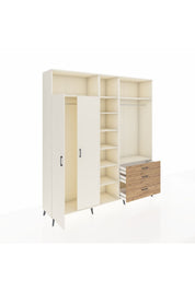 Hyperion Dolap 9 Raflı 3 Çekmeceli 2 Askılı 220x44x243 Aytaşı-Aytaşı/Çam