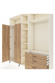 Hyperion Dolap 9 Raflı 3 Çekmeceli 2 Askılı 220x44x243 Aytaşı-Çam/Çam