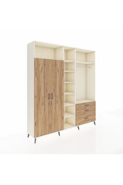 Hyperion Dolap 9 Raflı 3 Çekmeceli 2 Askılı 220x44x243 Aytaşı-Çam/Çam