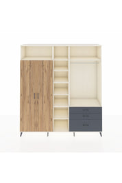 Hyperion Dolap 9 Raflı 3 Çekmeceli 2 Askılı 220x44x243 Aytaşı-Çam/Antrasit