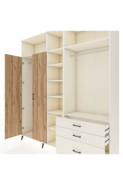 Hyperion Dolap 9 Raflı 3 Çekmeceli 2 Askılı 220x44x243 Aytaşı-Çam/Aytaşı