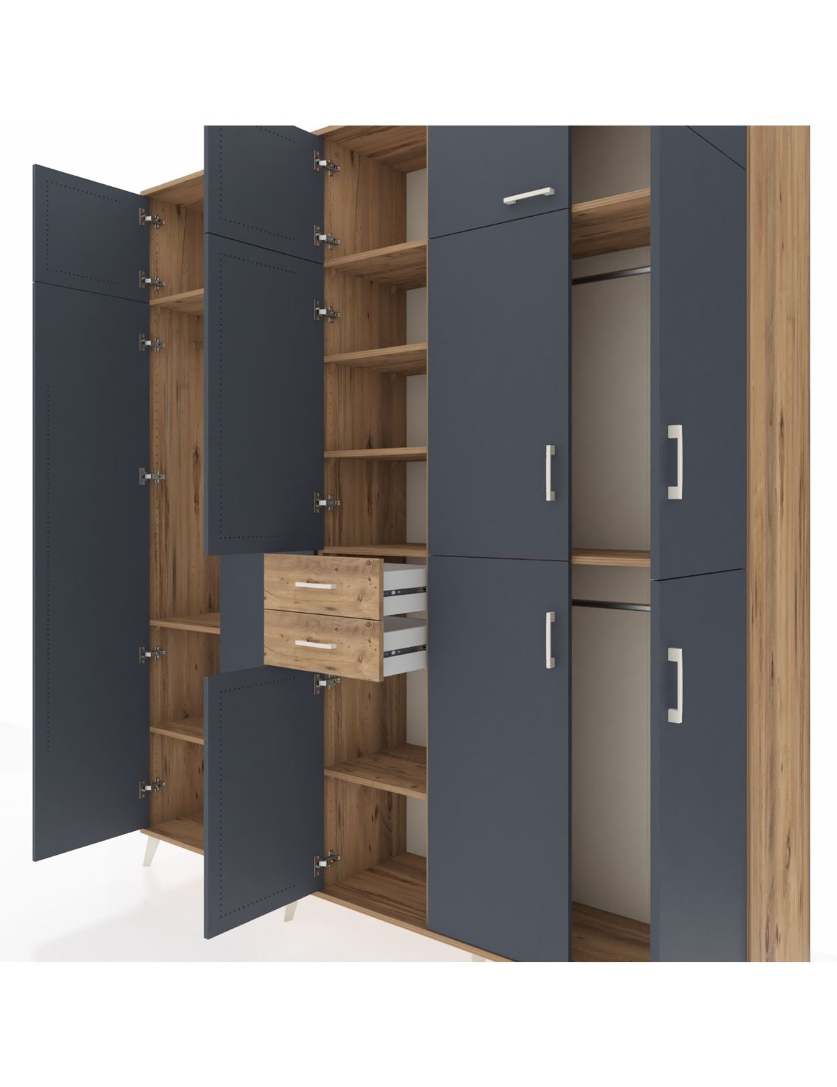 Hyperion Dolap 10 Raflı 2 Çekmeceli 3 Askılı 220x44x243 - S553M027V27B