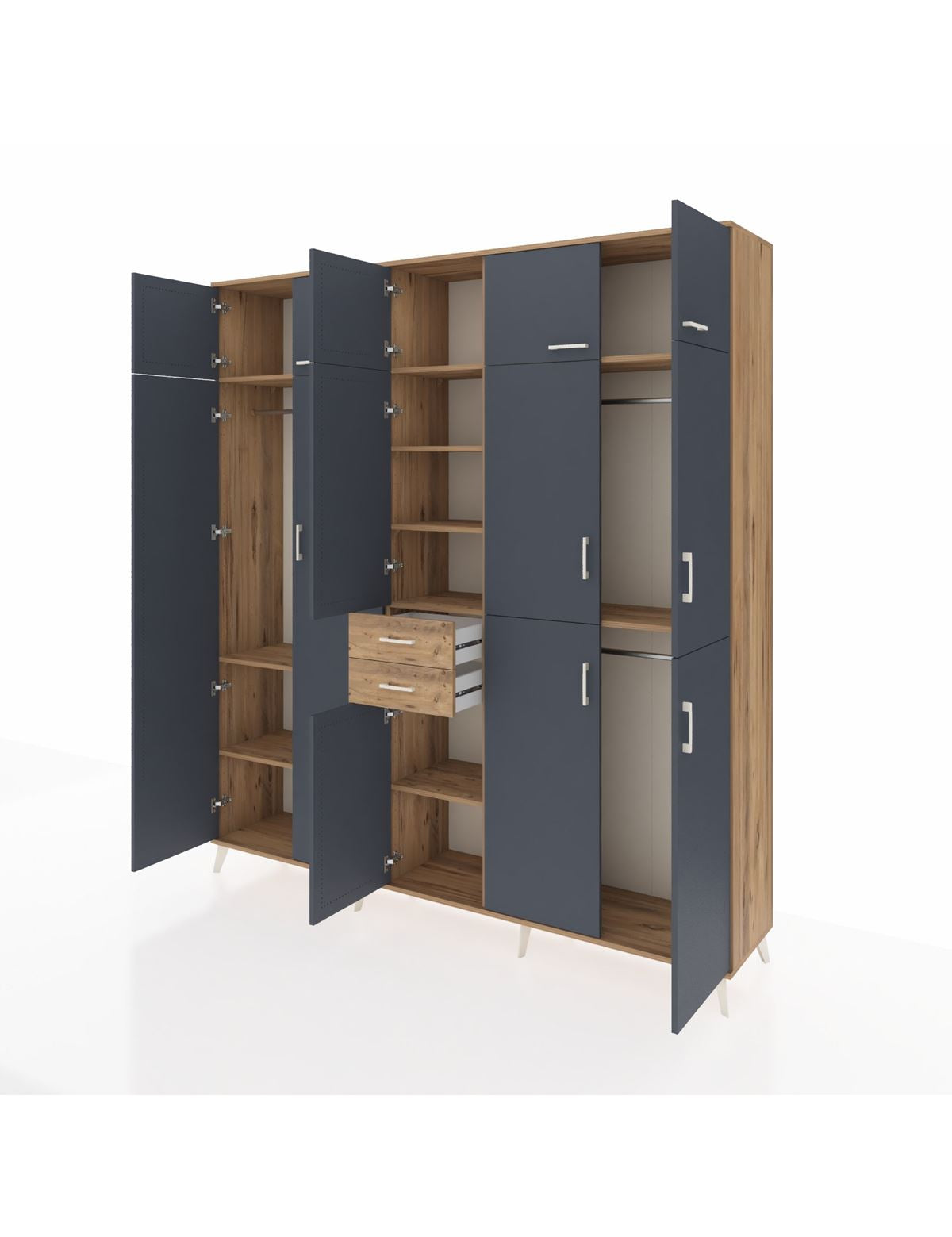 Hyperion Dolap 10 Raflı 2 Çekmeceli 3 Askılı 220x44x243 - S553M027V27B