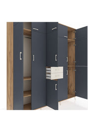 Hyperion Dolap 10 Raflı 2 Çekmeceli 3 Askılı 220x44x243 Çam-Antrasit/Aytaşı